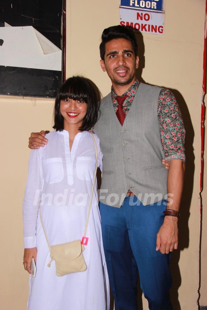 Gulshan Devaiah poses with a friend at the Special Screening of Badlapur
