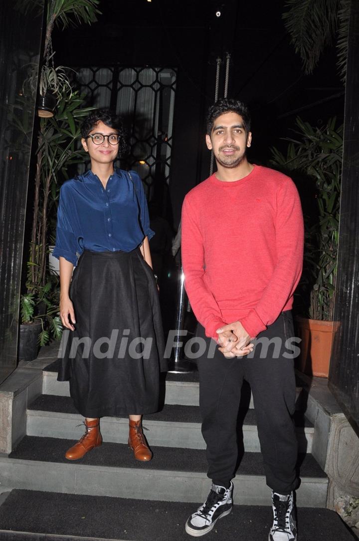 Kiran Rao and Ayan Mukerji pose for the media at Nido Cafe