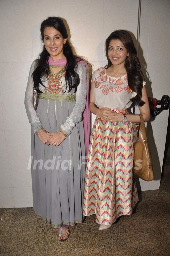 Kajal Aggarwal and Pooja Bedi pose for the media at Alert India NGO Event