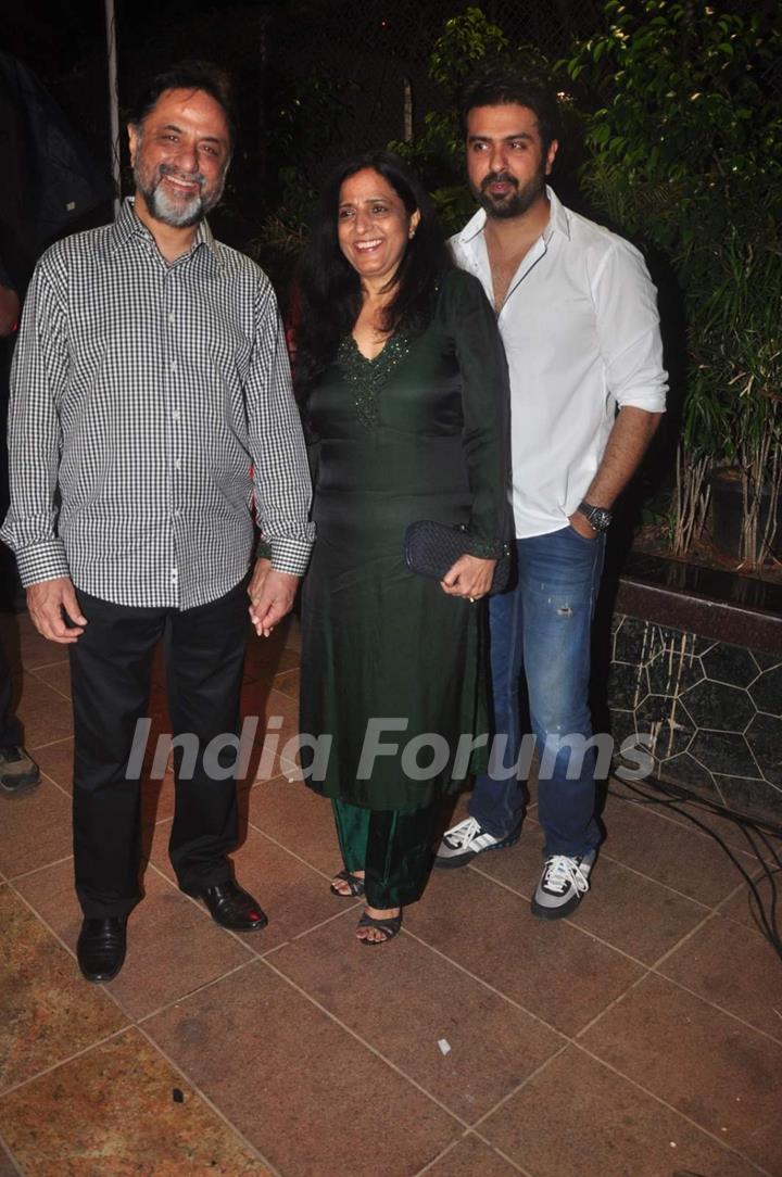 Harry Baweja poses with his family at the Grand Success Bash of Hey Bro's Music