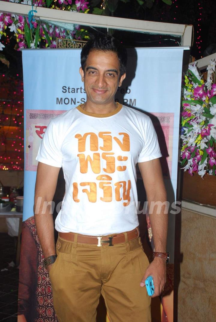 Pankaj Vishnu poses for the media at the Launch of Servicewali Bahu