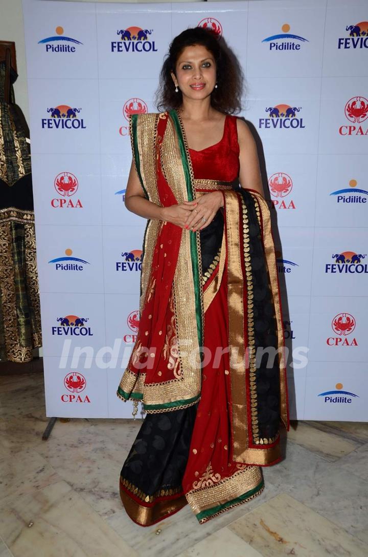 Varsha Usgaonkar poses for the media at Pidilite 10th Caring with Style Fashion Show Preview