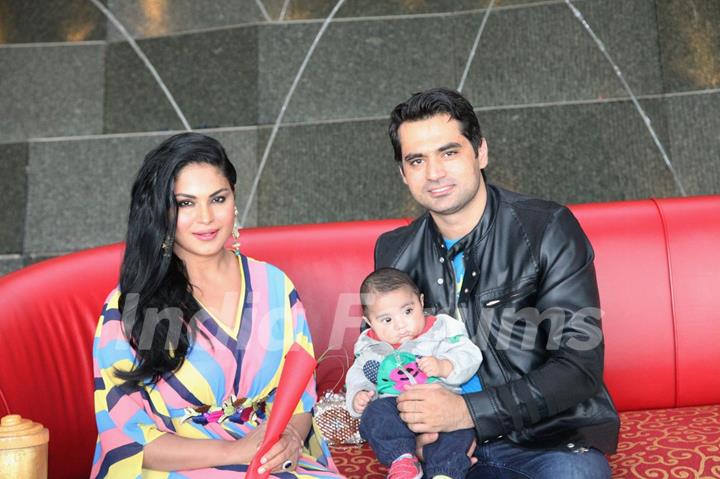 Veena Malik Birthday Celebration with her husband and son