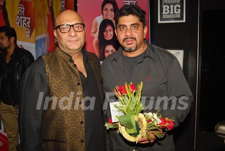 Amit Behl and Rajan Shahi pose for the media at the Launch of Tere Sheher Mein