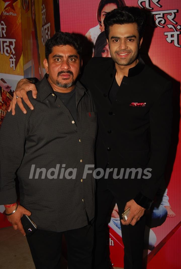 Manish Paul and Rajan Shahi pose for the media at the Launch of Tere Sheher Mein