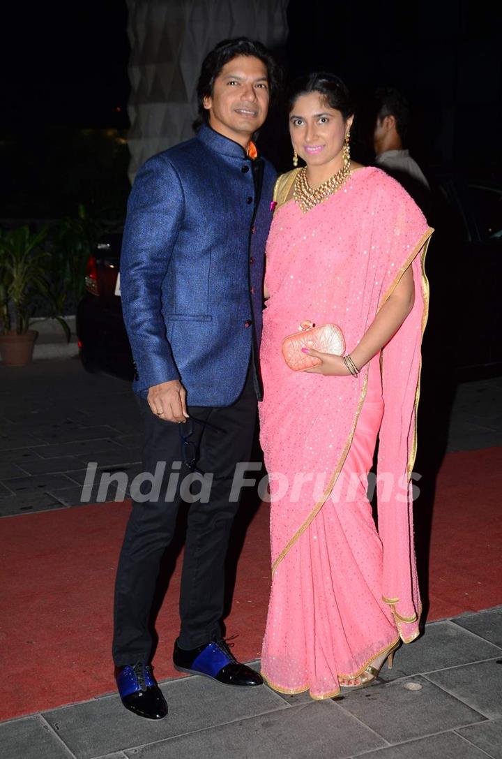 Shaan with his wife at Tulsi Kumar's Wedding Reception