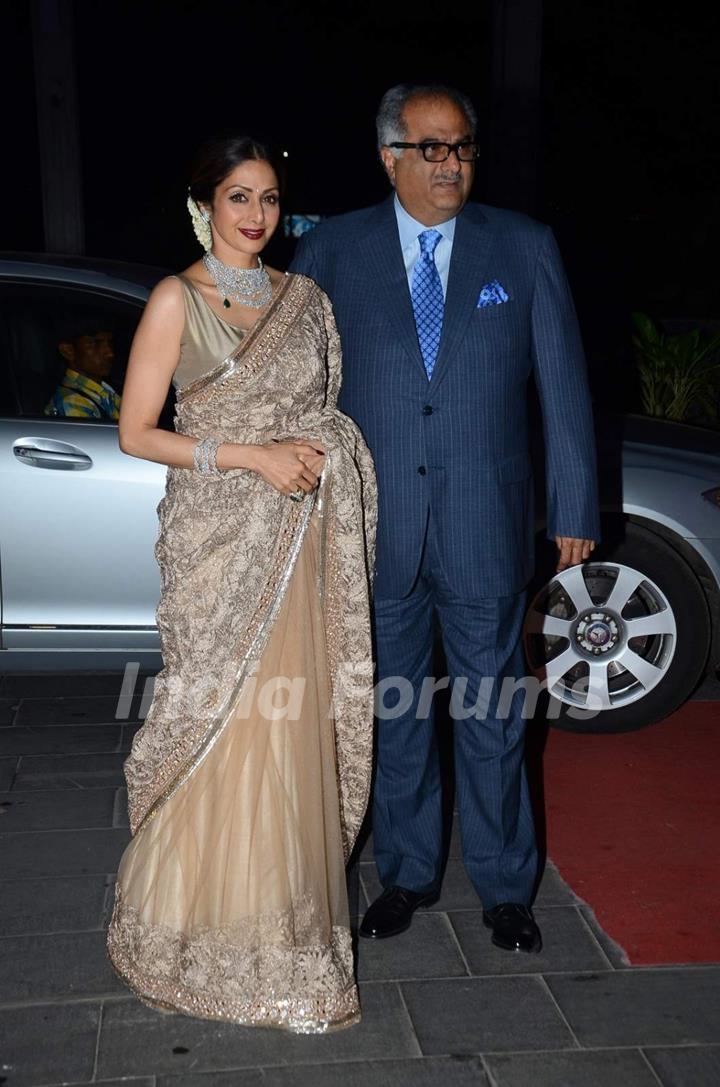 Sridevi and Boney Kapoor were seen at Tulsi Kumar's Wedding Reception