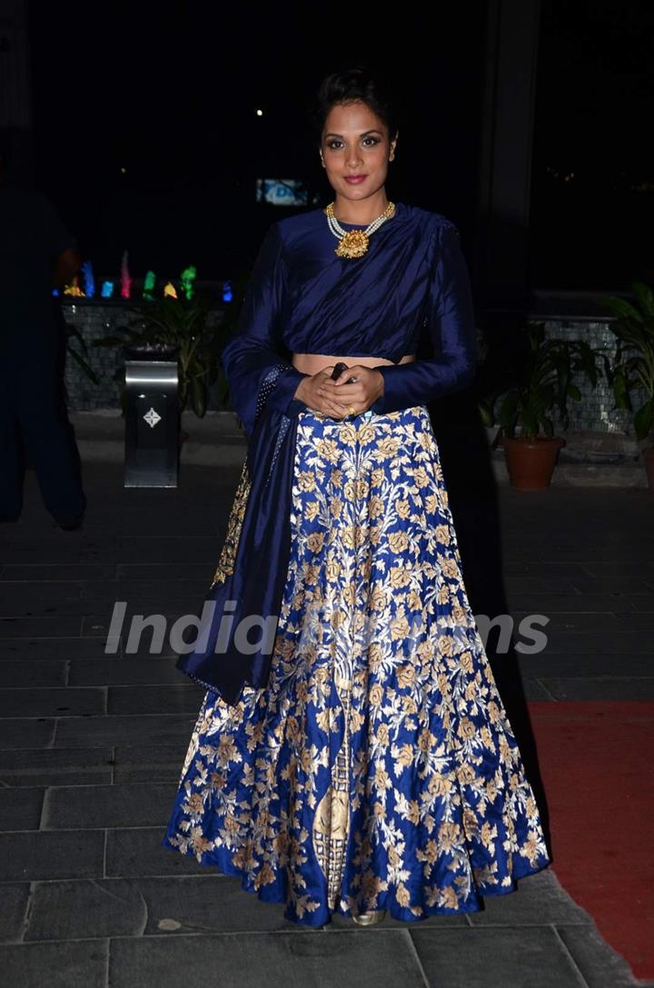 Richa Chadda poses for the media at Tulsi Kumar's Wedding Reception