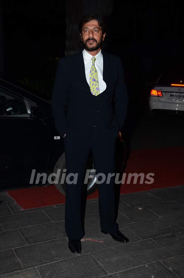 Chunky Pandey poses for the media at Tulsi Kumar's Wedding Reception