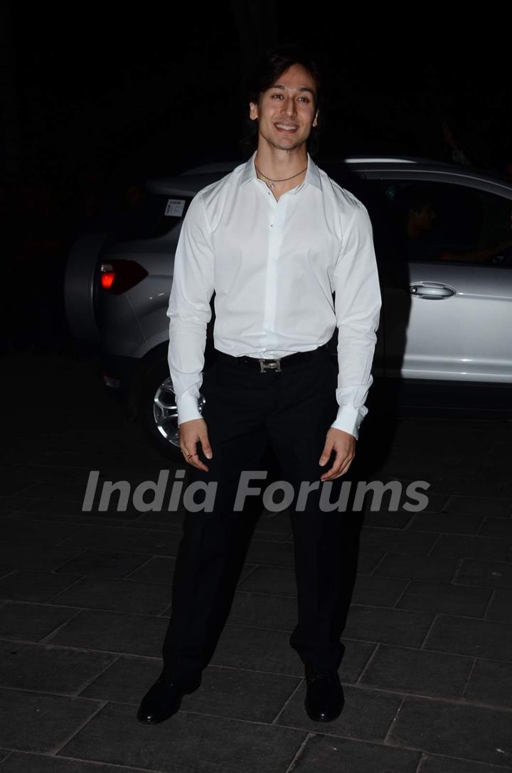 Tiger Shroff poses for the media at Tulsi Kumar's Wedding Reception