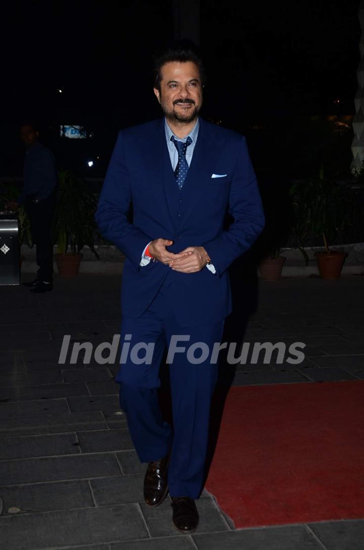 Anil Kapoor poses for the media at Tulsi Kumar's Wedding Reception