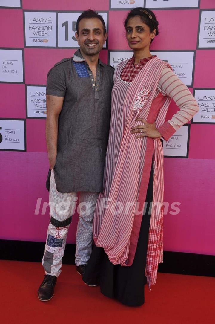 Mayank Anand with a friend at the Lakme Fashion Week Preview