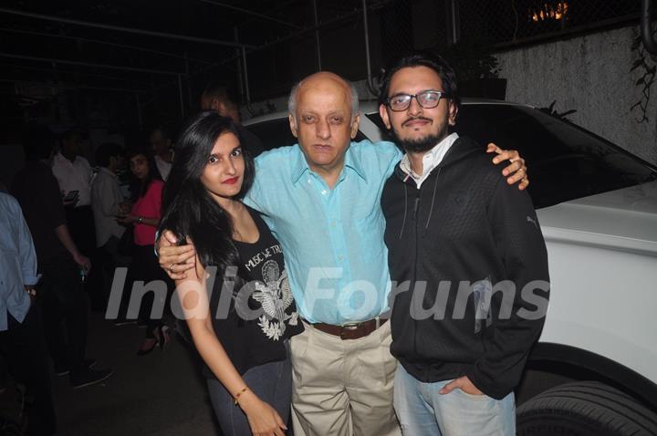 Mukesh Bhatt poses with his children at the First Look Launch of Mr. X