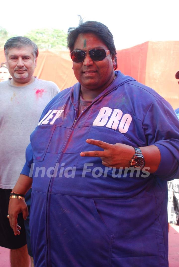 Ganesh Acharya poses for the media at Holi Celebrations