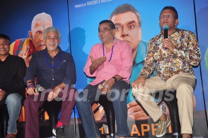 Anu Kapoor interacts with the audience at the Trailer Launch of Dharam Sankat Mein