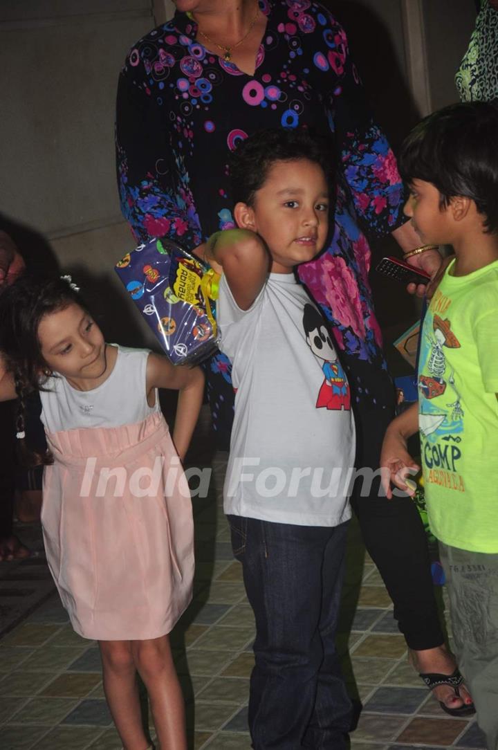 Sanjay Dutt's kids Shahraan and Iqra Dutt were snapped at Anu Dewan's Son's Birthday Bash