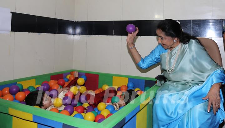 Asha Bhosle at the Inauguration of Small Steps Morris Autism and Child Development Center