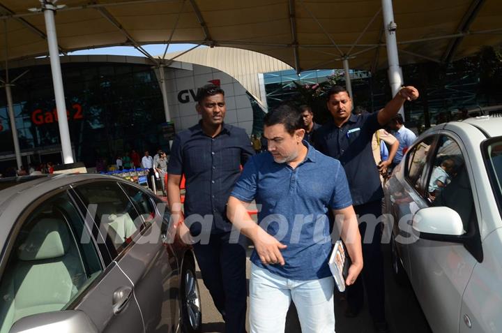 Aamir Khan was snapped at Airport