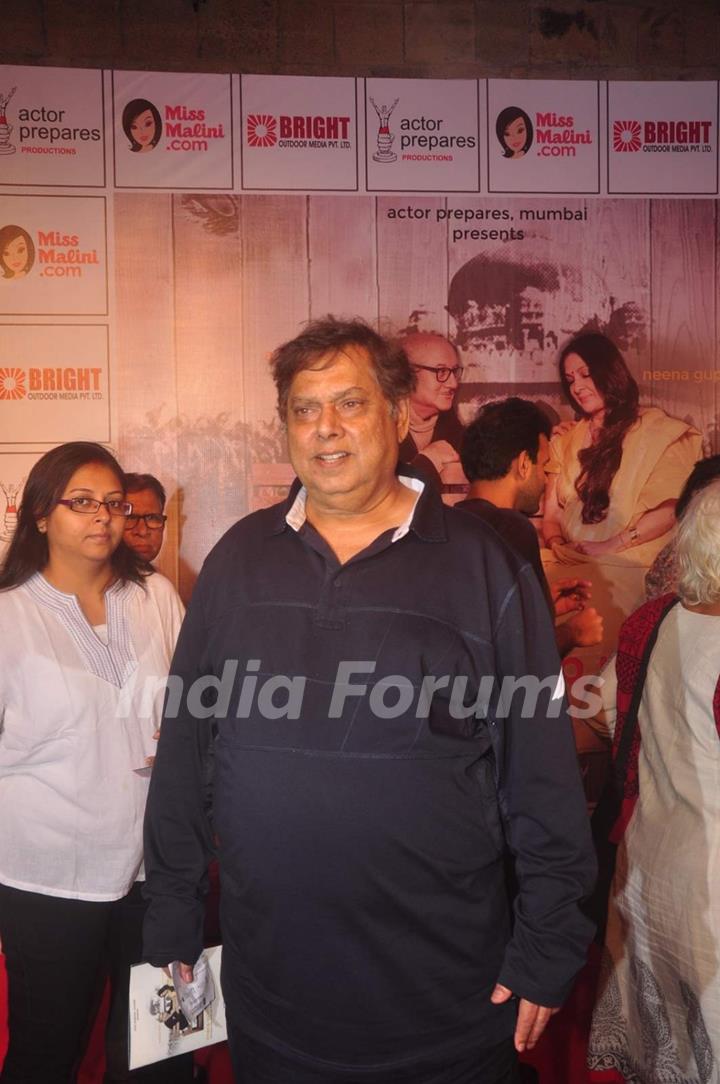 David Dhawan poses for the media at the Premier of the Play Mera Woh Matlab Nahi Tha