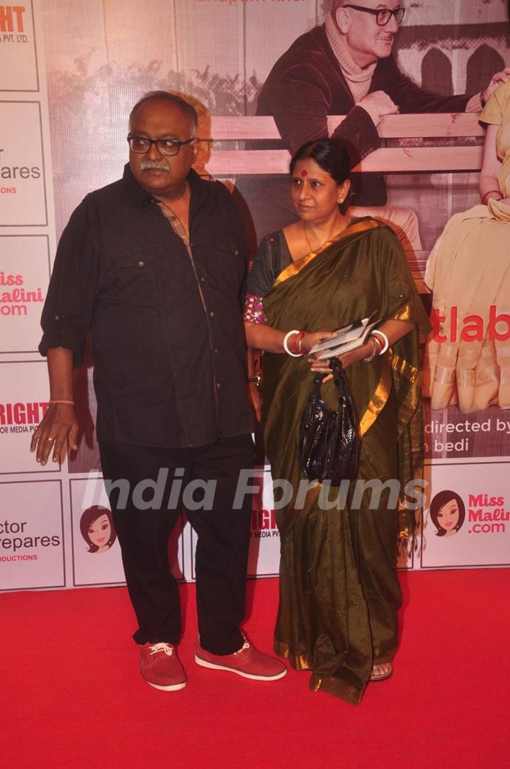 Pradeep Sarkar with his wife at the Premier of the Play Mera Woh Matlab Nahi Tha