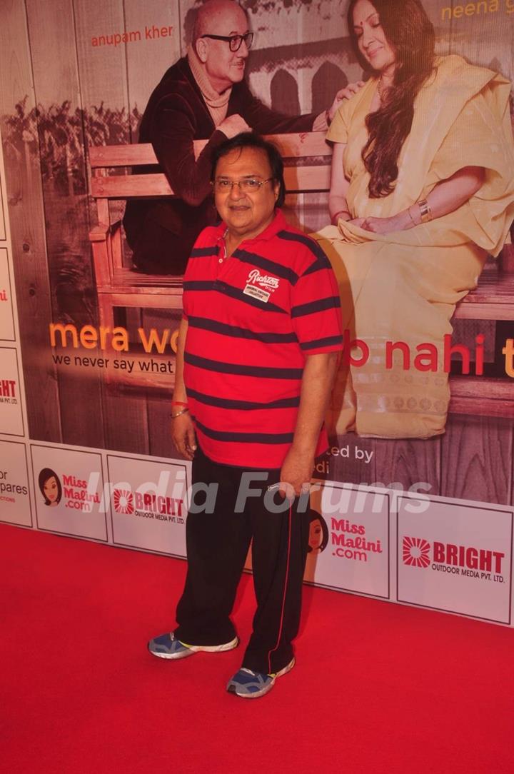 Rakesh Bedi at the Premier of the Play Mera Woh Matlab Nahi Tha