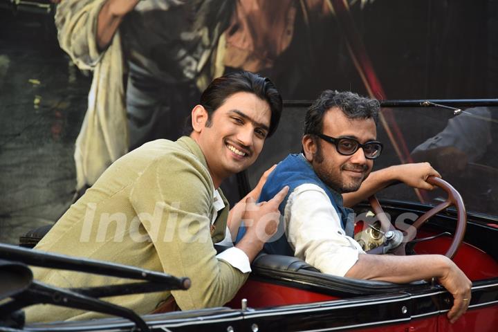 Sushant Singh Rajput and Dibakar Banerjee pose for the media at the Second Trailer Launch