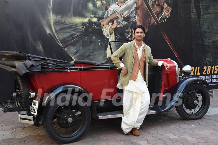 Sushant Singh Rajput poses for the media at the Second Trailer Launch of Detective Byomkesh Bakshy!
