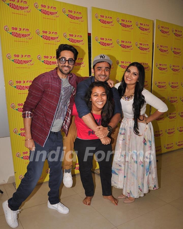 Ayushmann and Bhumi at Radio Mirchi 98.3