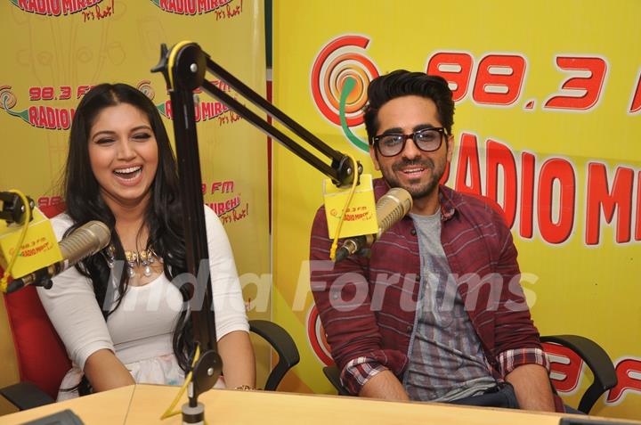 Ayushmann and Bhumi have a great time at Radio Mirchi 98.3