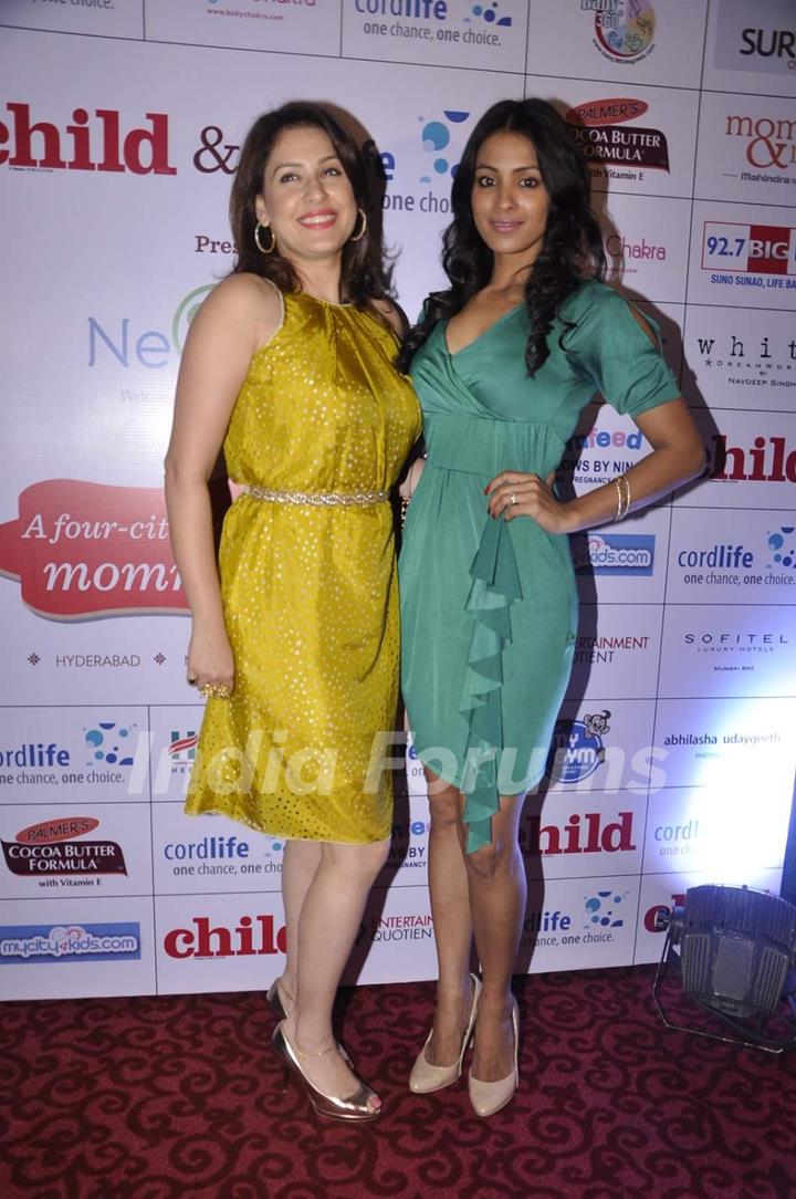 Amrita Raichand and Barkha Bisht Sengupta pose for the media at Neolife Exhibition and Fashion Show