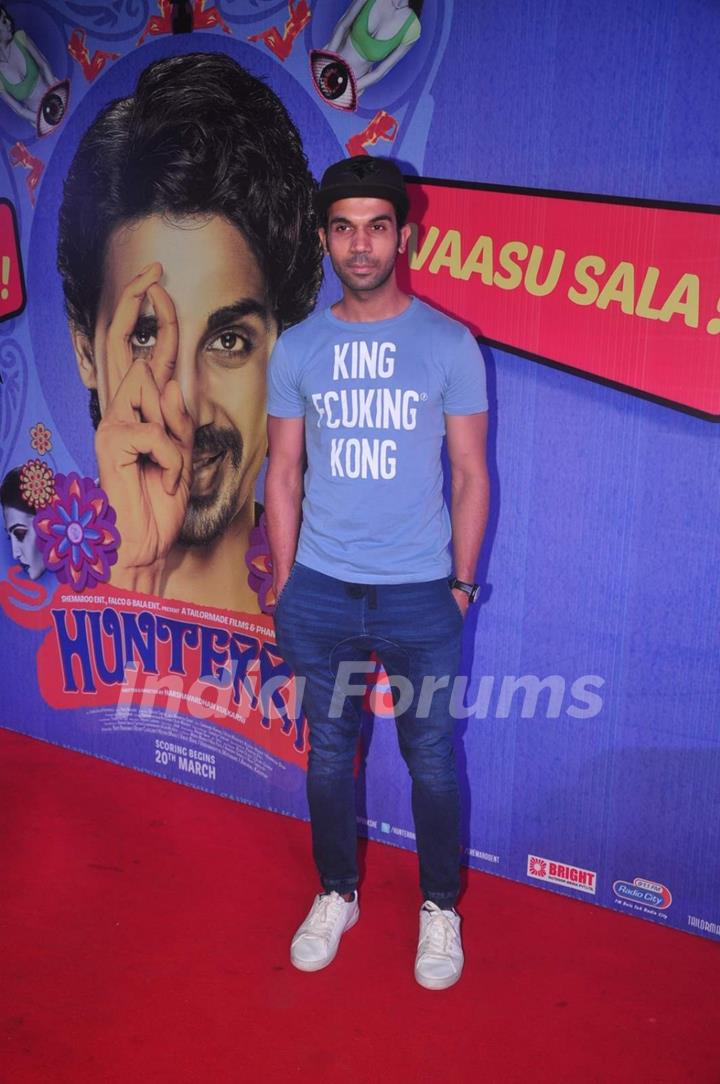 Rajkummar Rao poses for the media at the Premier of Hunterrr