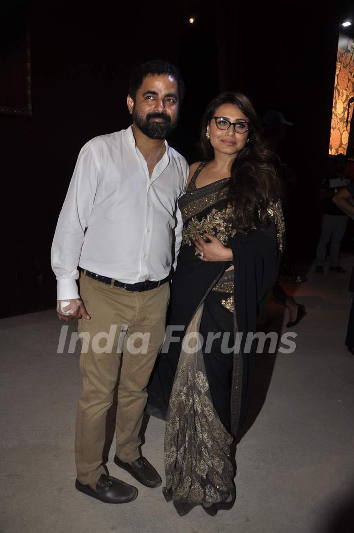 Rani Mukherjee poses with Sabyasachi Mukherjee at LFW Opening Show