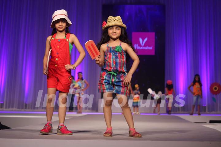 Children walk the ramp at India Fashion Forum 2015