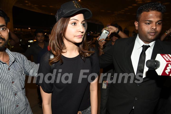 Anushka Sharma was snapped at Airport leaving for an Ad Shoot in Bangkok