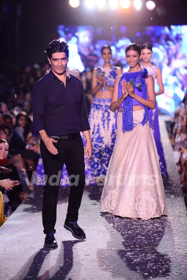 Manish Malhotra showcases his collection at the Lakme Fashion Week 2015 Day 1