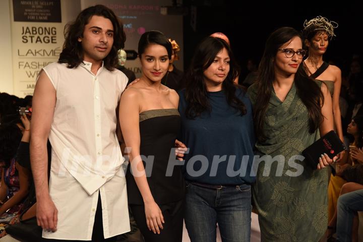 Shraddha Kapoor walks the ramp for DRVV at the Lakme Fashion Week 2015 Day 1