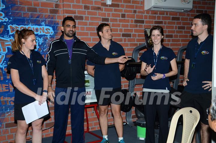 Zaheer Khan was snapped interacting at a Sports Event
