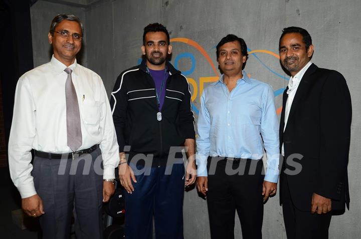Zaheer Khan poses with members at a Sports Event