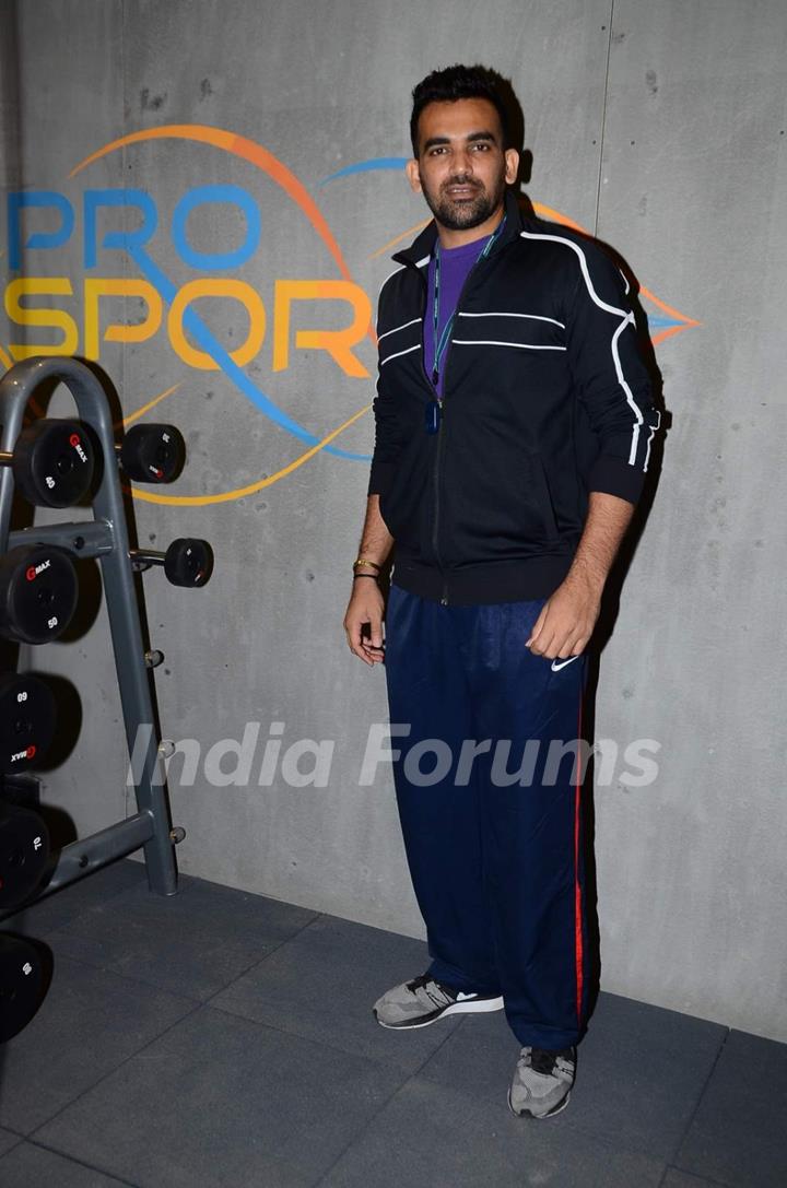 Zaheer Khan poses for the media at a Sports Event