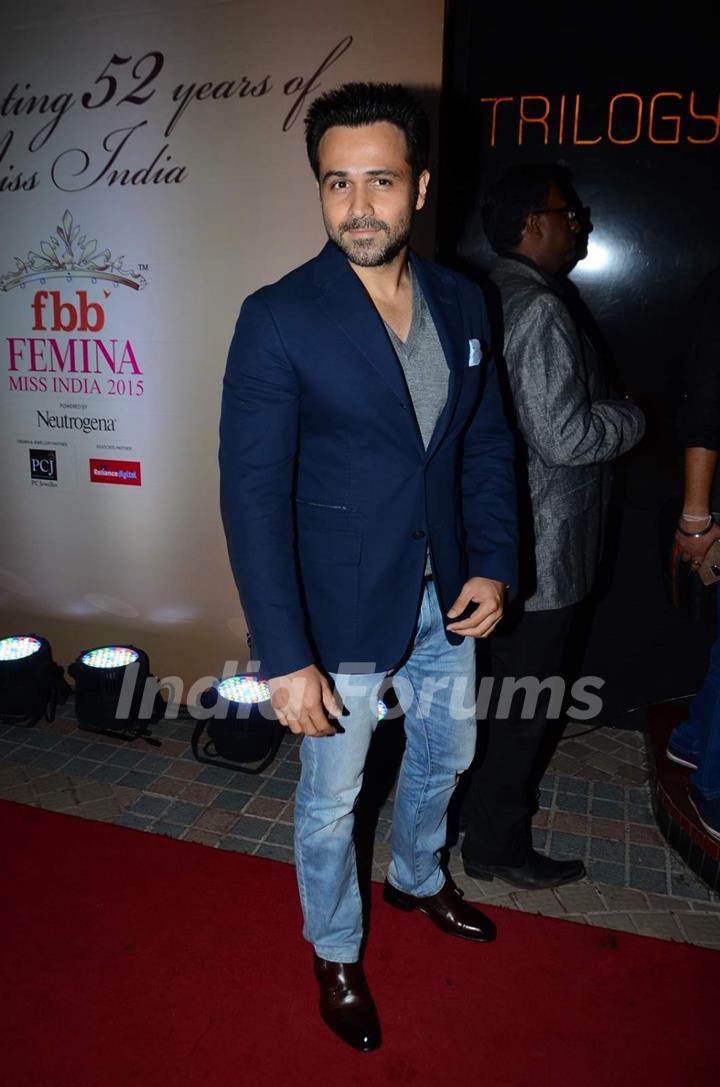 Emraan Hashmi poses for the media at Femina Miss India 2015 Bash