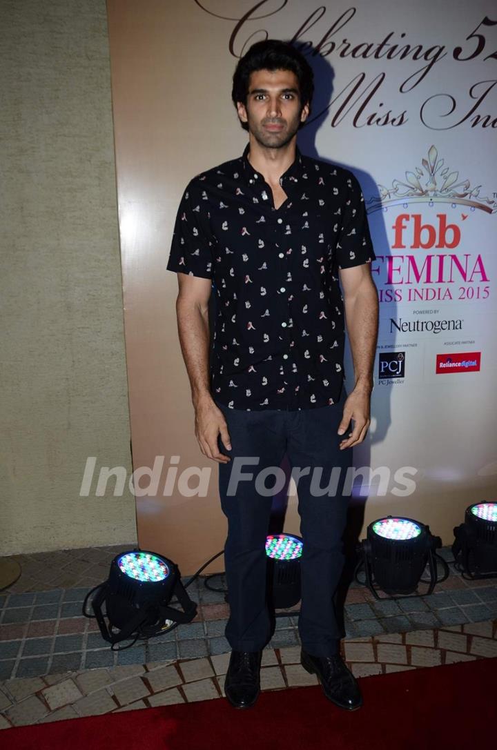 Aditya Roy Kapur poses for the media at Femina Miss India 2015 Bash