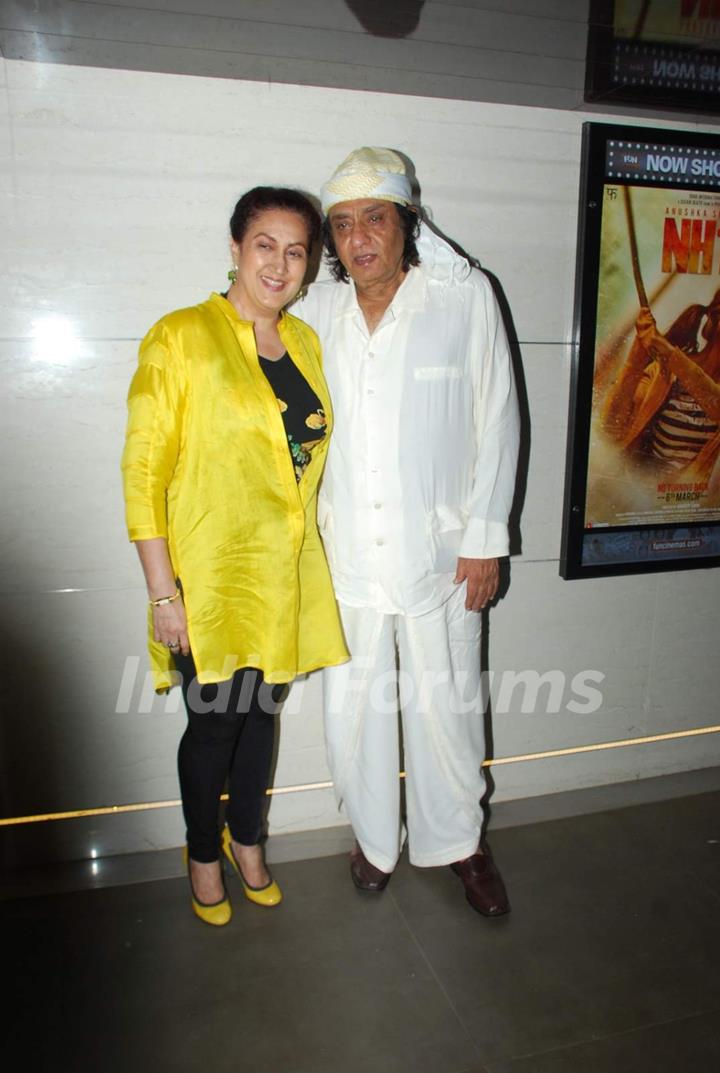 Ranjeet poses with wife at the Launch of Harry's Bar & Cafe