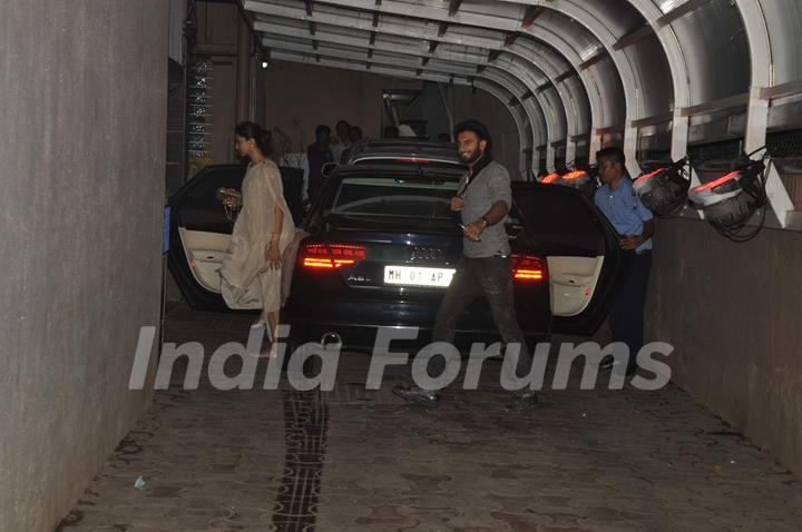 Ranveer Singh and Deepika Padukone were snapped at Karim Morani's Birthday Bash