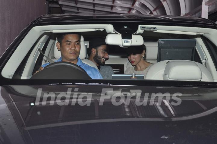 Ranveer Singh and Deepika Padukone were snapped at Karim Morani's Birthday Bash