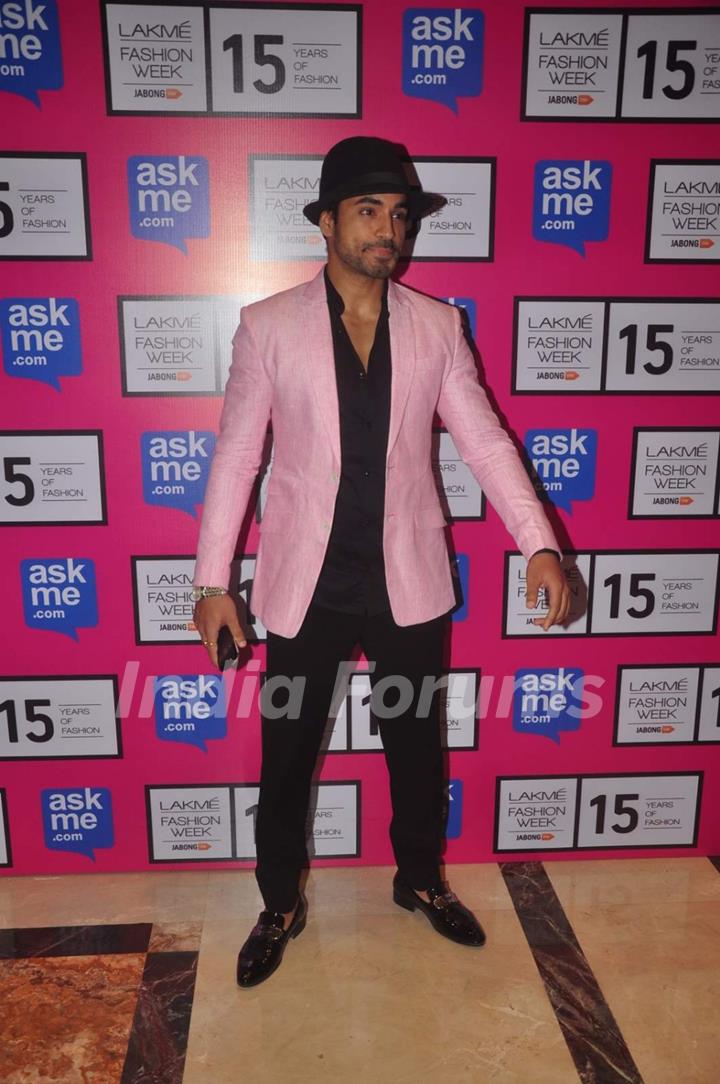 Gautam Gulati poses for the media at Lakme Fashion Week 2015 Day 3