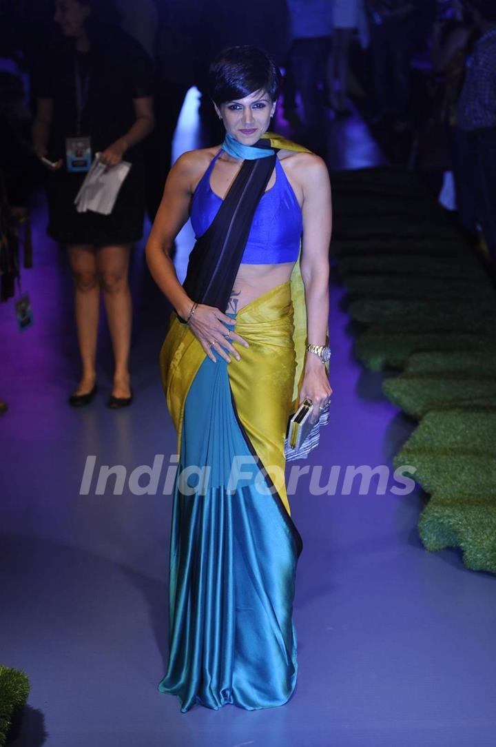 Mandira Bedi walks the ramp at Lakme Fashion Week 2015 Day 3