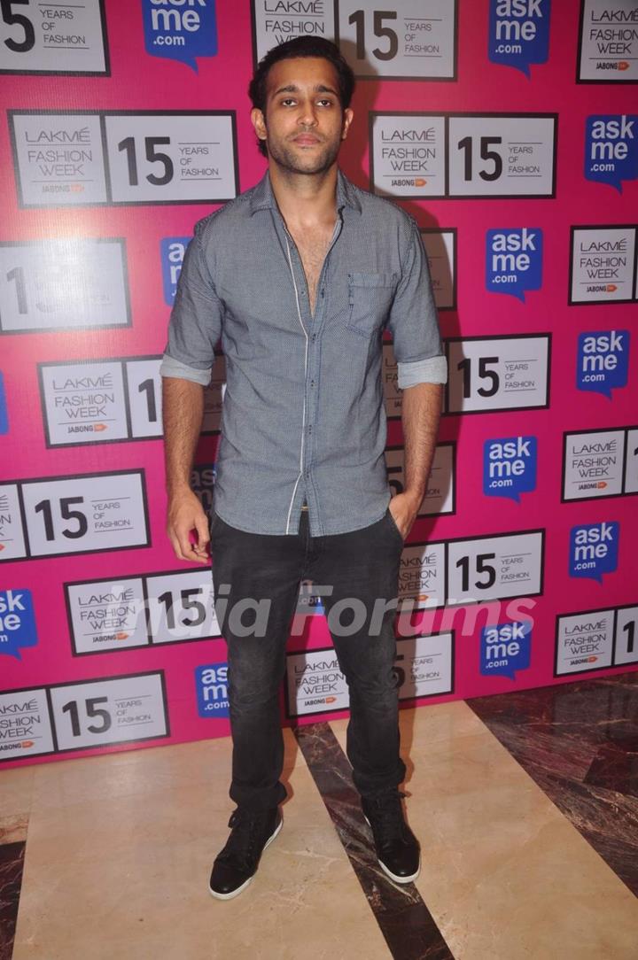 Akhil Kapur poses for the media at Lakme Fashion Week 2015 Day 4