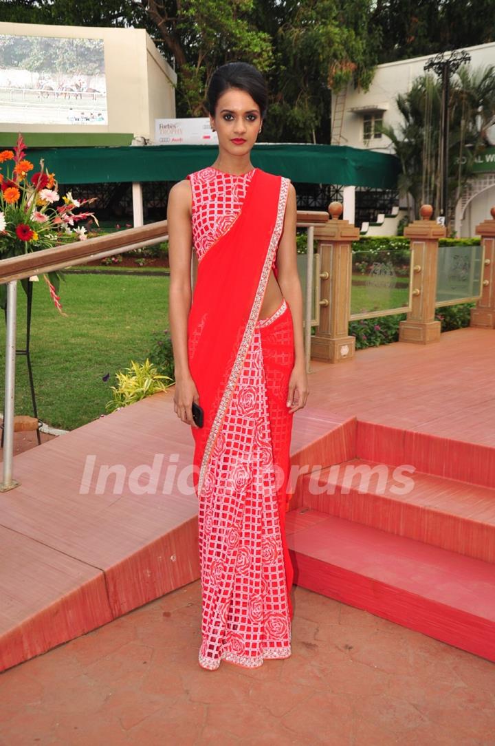 Divya Menon poses for the media at the Derby