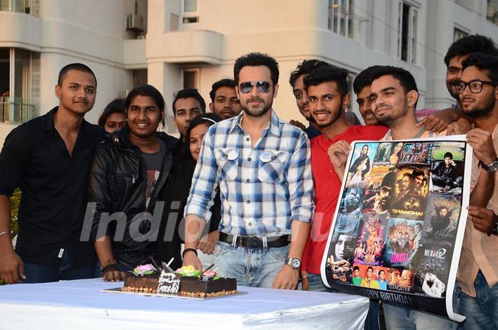 Emraan Hashmi poses with media persons on his Birthday