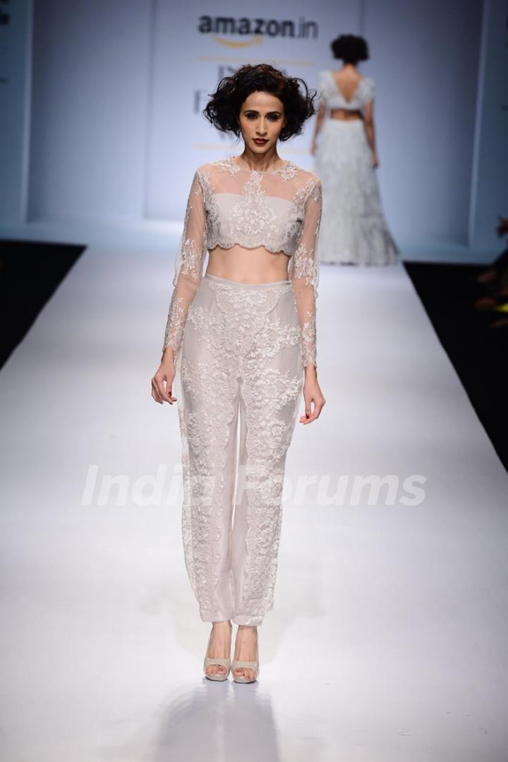 Alesia Raut walks for Payal Singhal at Amazon India Fashion Week 2015 Day 1